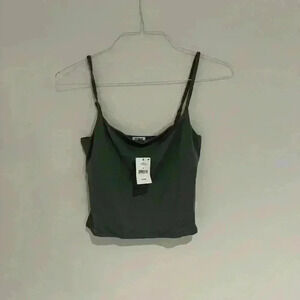 Cotton On Dark Green Luxe Strappy Cami Top Size Medium New With Tags